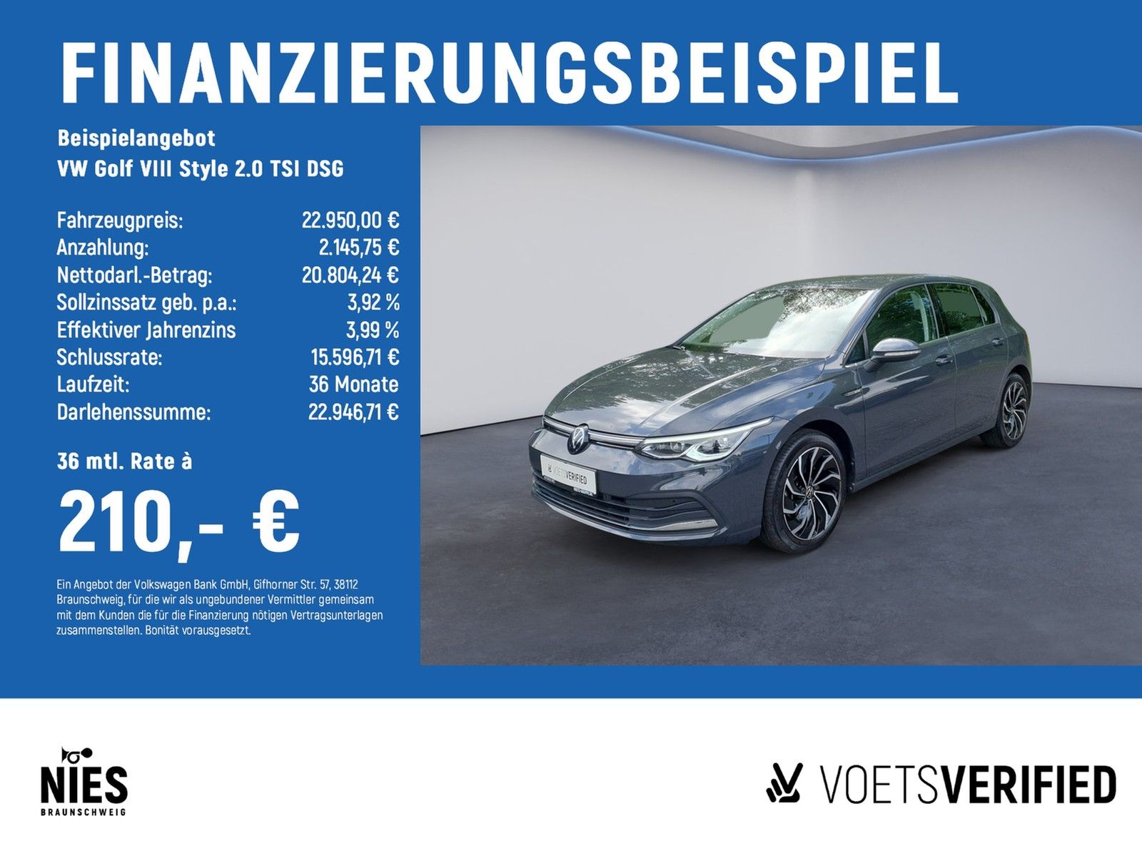 VW Golf VIII  2.0 TSI Style 4MOTION DSG