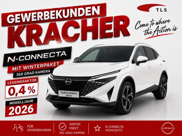 Nissan Qashqai N-CONNECTA *Gewerbekracher* weiß 158 PS Autom. 360 Grad el. Heckklappe image
