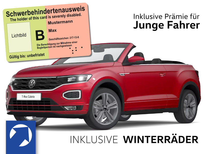 Volkswagen T-Roc Cabrio R-Line 1,5 TSI OPF (150 PS) DSG *WINTERRÄDER* nur für Fahrer unter 21 und Schwerbehinderung image